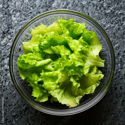 Obraz na płótnie fresh lettuce in a glass bowl w salonie