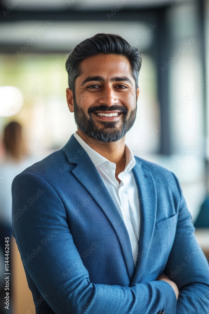 Young man with beard, smiling and dressed in business attire. Young man with beard, smiling and dressed in business attire.