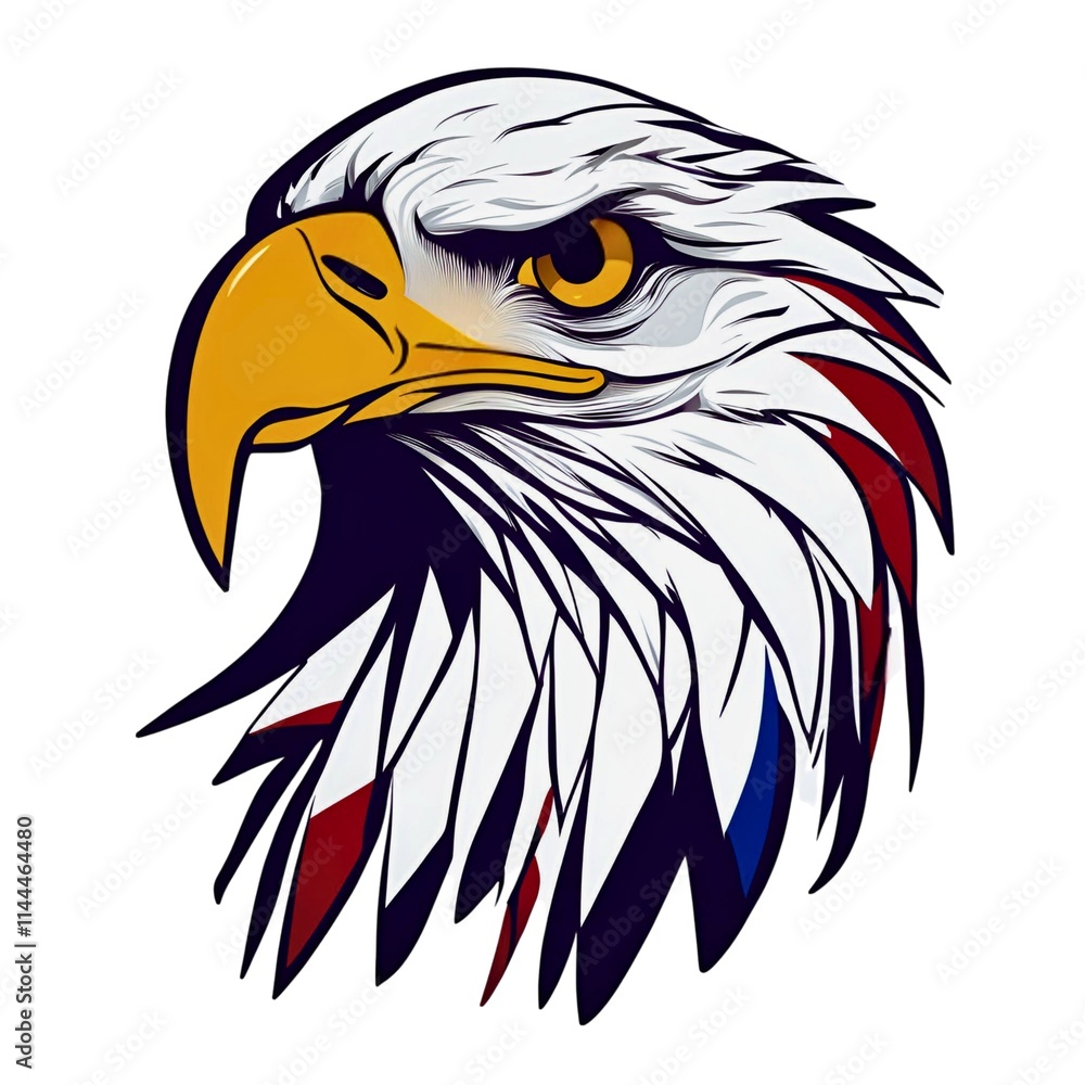american bald eagle head design with flag american bald eagle head design with flag