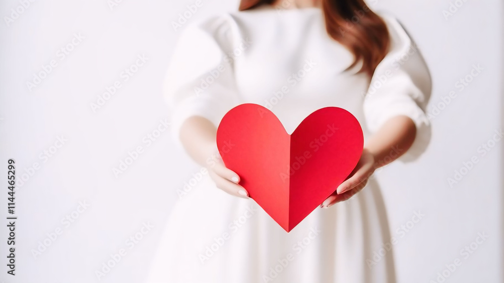 Red heart is held in hand Red heart is held in hand