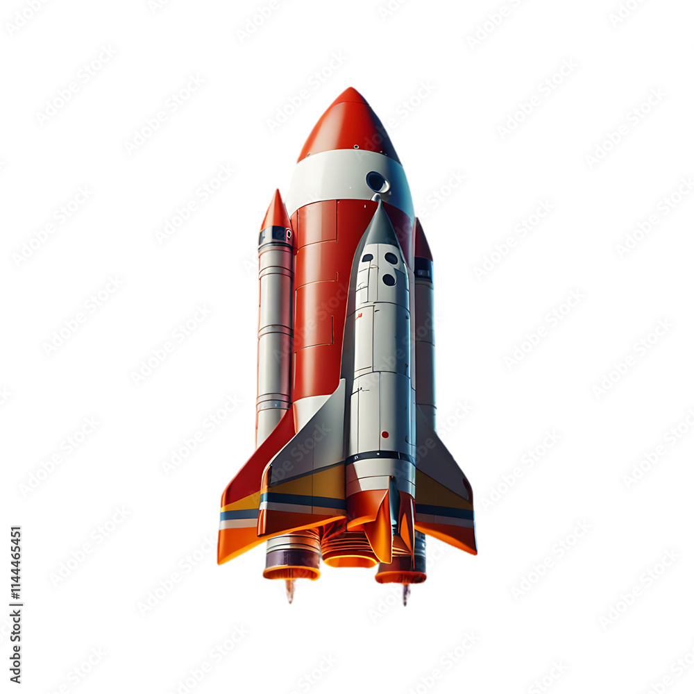 3D rocket in space Business startup isolated on a transparent background. 3D rocket in space Business startup isolated on a transparent background.