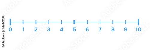 Positive number line. Vector illustration	
