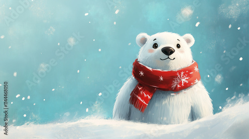 christmas banner In the theme of snow bear	