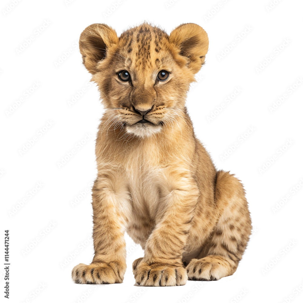 3D Young Lion - Realistic Wild Animal Illustration on Transparent Background 3D Young Lion - Realistic Wild Animal Illustration on Transparent Background