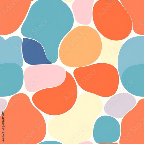 Abstract Pastel Shapes Seamless Pattern