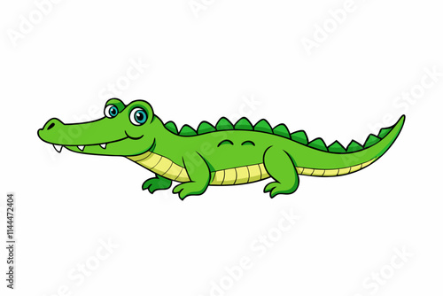 cartoon crocodile isolated on white
