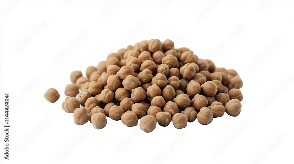 Chickpeas: A pile of dried chickpeas with a smooth, beige surface, isolated on a white background. Chickpeas: A pile of dried chickpeas with a smooth, beige surface, isolated on a white background.