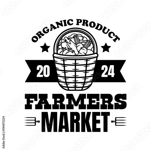 Farmer logo sign badge isolated. Farmers market logo with background vector design