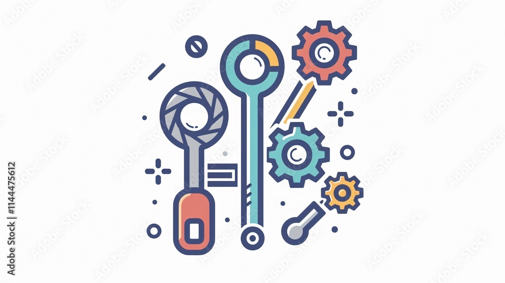 Obraz premium Professional Transform Tool Vector Line Icon on White Background