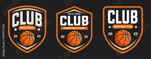 Basketball vintage logo vector bundle, emblem set collections. Basketball logo badge template bundle