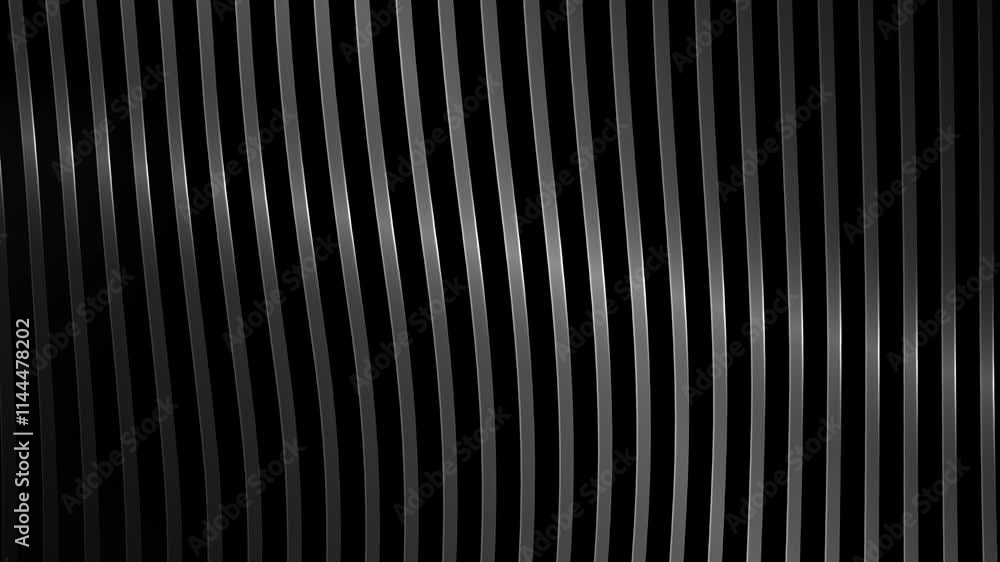 Abstract luxurious wavy silver metallic vertical stripes video motion ...