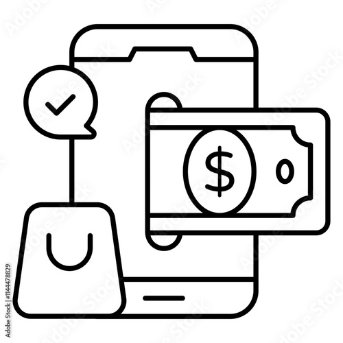 Premium design icon of mobile payment