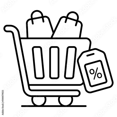 A colored design icon of shopping offer