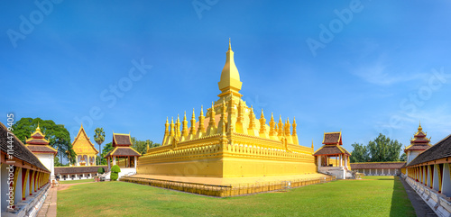 Pha That Luang is a large, gold-covered Buddhist stupa in the centre of the city of Vientiane, capital of Laos.