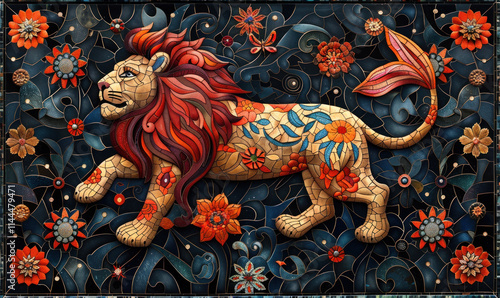 Intricate and floral design in the style of traditional Mexican folk art, possibly influenced by the alehibre technique. 