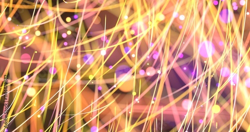 Neon streams move along cur...
