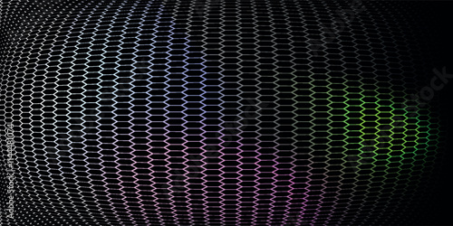 Dark hexagon wallpaper or background vector illustration