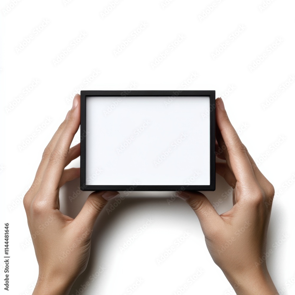 hands holding a blank frame hands holding a blank frame