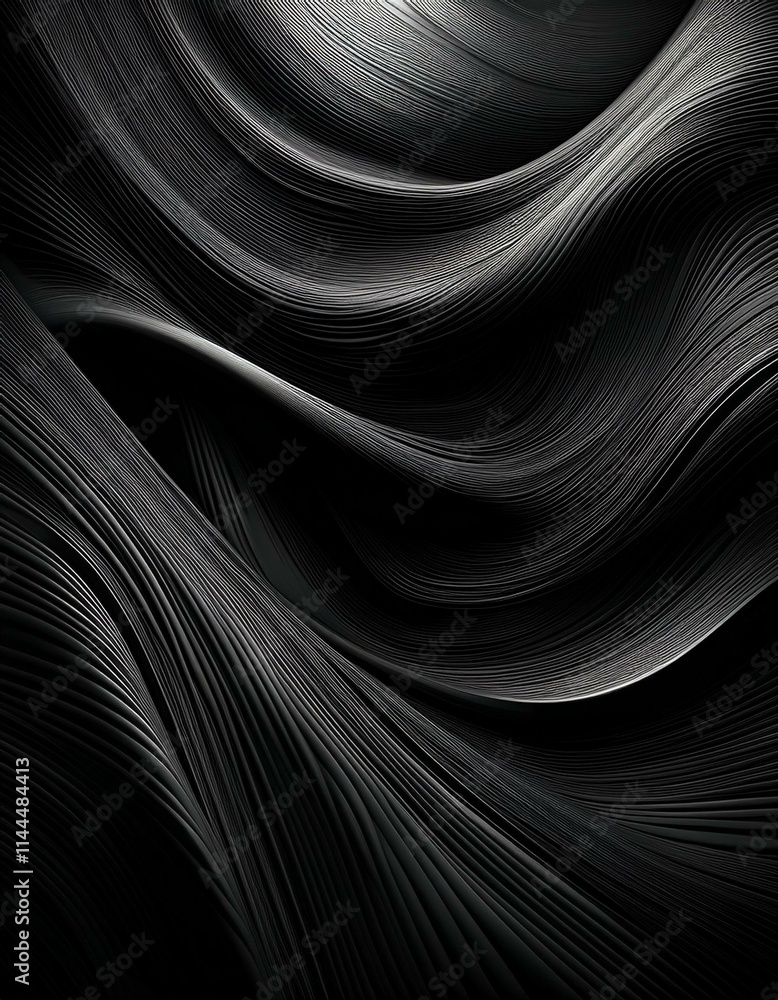 Black bright abstract background with smooth lines Black bright abstract background with smooth lines