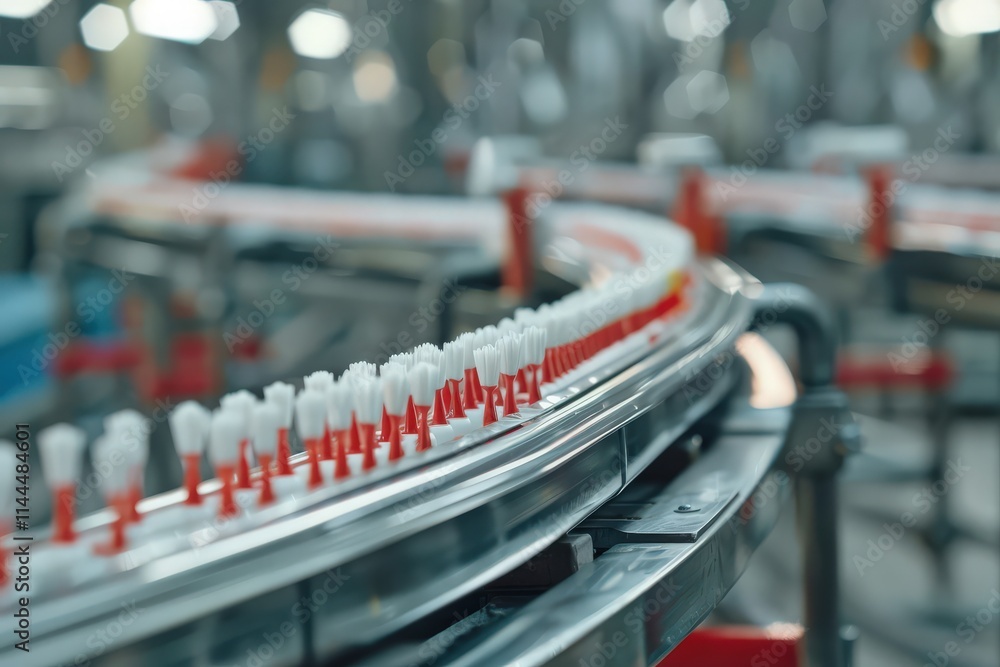 Precision conveyor system for toothbrush assembly line Precision conveyor system for toothbrush assembly line