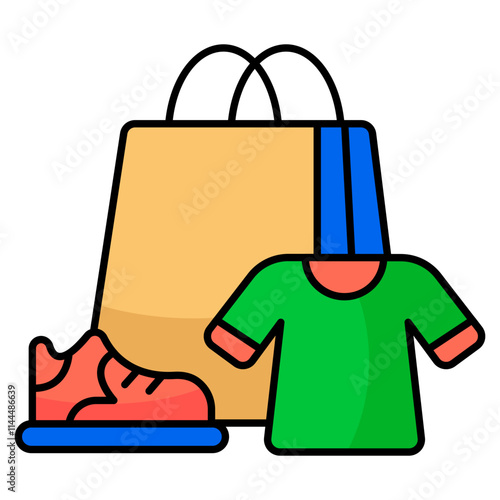 Creative design icon of shopping bag