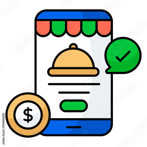 An icon design of food ordered