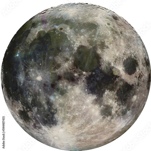 Fototapeta Naklejka Na Ścianę i Meble -  Moon isolated on png transparent background. Elements of this image furnished by NASA.