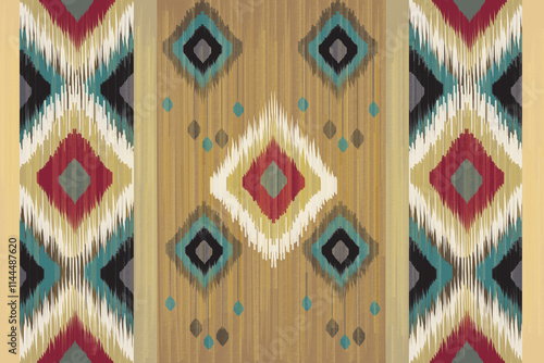 Ikat embroidery ethnic oriental pattern traditional.Aztec geometric art ornament print.Design for carpet, cover.wallpaper, wrapping, fabric, clothing