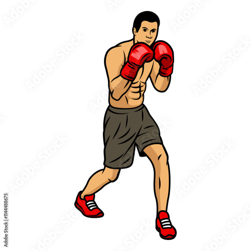Boxer illustration isolated. Boxer with white background vector design