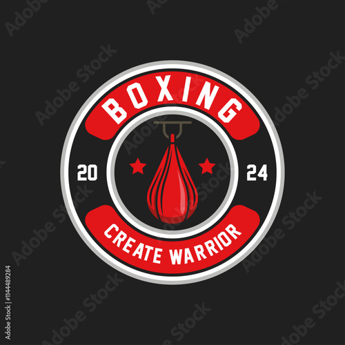 Boxing Logo sign badge isolated. Boxing logo with white background vector design