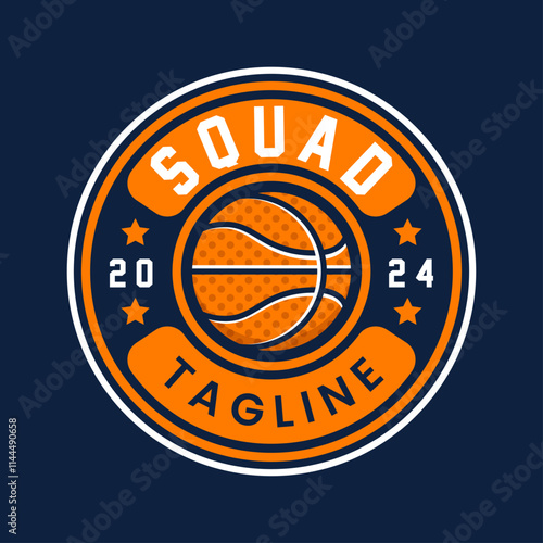 Basketball vintage logo vector isolated. Basketball logo with shield background vector design