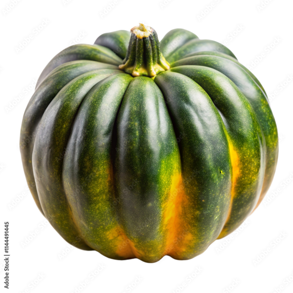 Vibrant Green Acorn Squash in transparent background PNG Vibrant Green Acorn Squash in transparent background PNG
