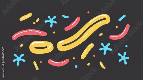 Cute and Colorful Microorganisms Illustration Featuring Bacteria and Viruses in a Playful Design photo