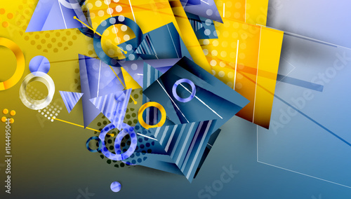 Abstract background geometric design with colorful gradients