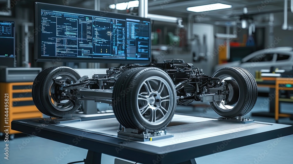 Fototapeta premium Precision Engineered: A Glimpse into the Future of Automotive Manufacturing