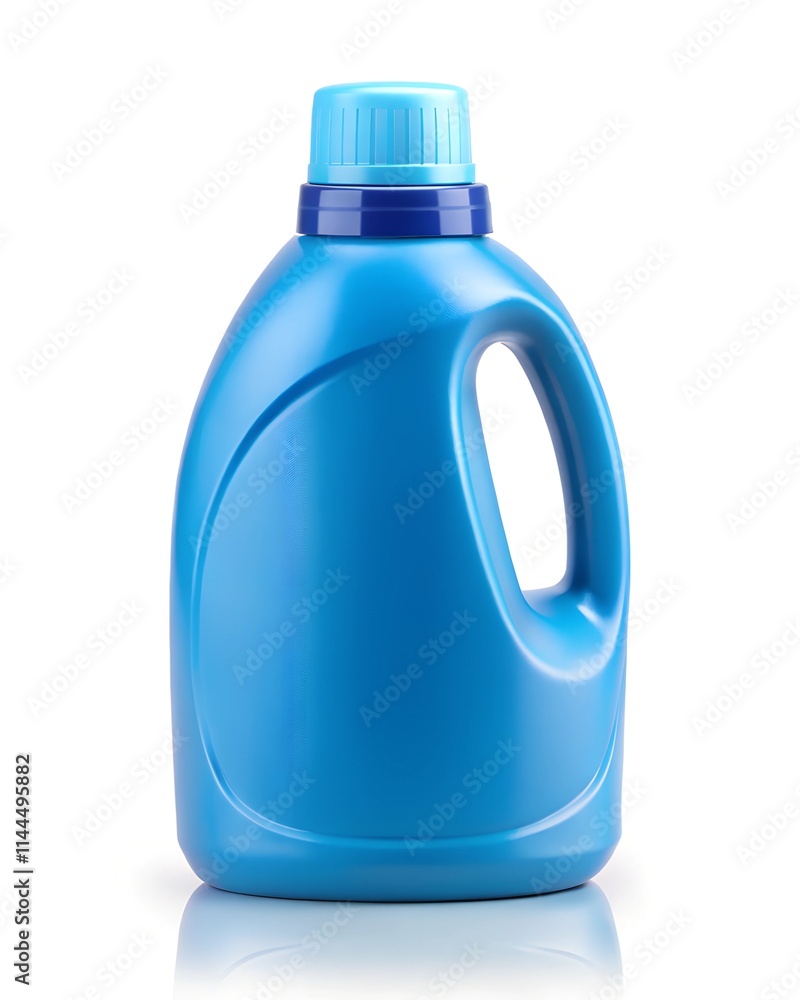Compact blue detergent bottle with flip top cap, ideal for laundry and cleaning purposes. Isolated on white background Compact blue detergent bottle with flip top cap, ideal for laundry and cleaning purposes. Isolated on white background