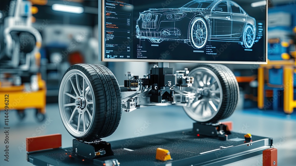 Fototapeta premium Precision Engineered: A Glimpse into the Future of Automotive Manufacturing