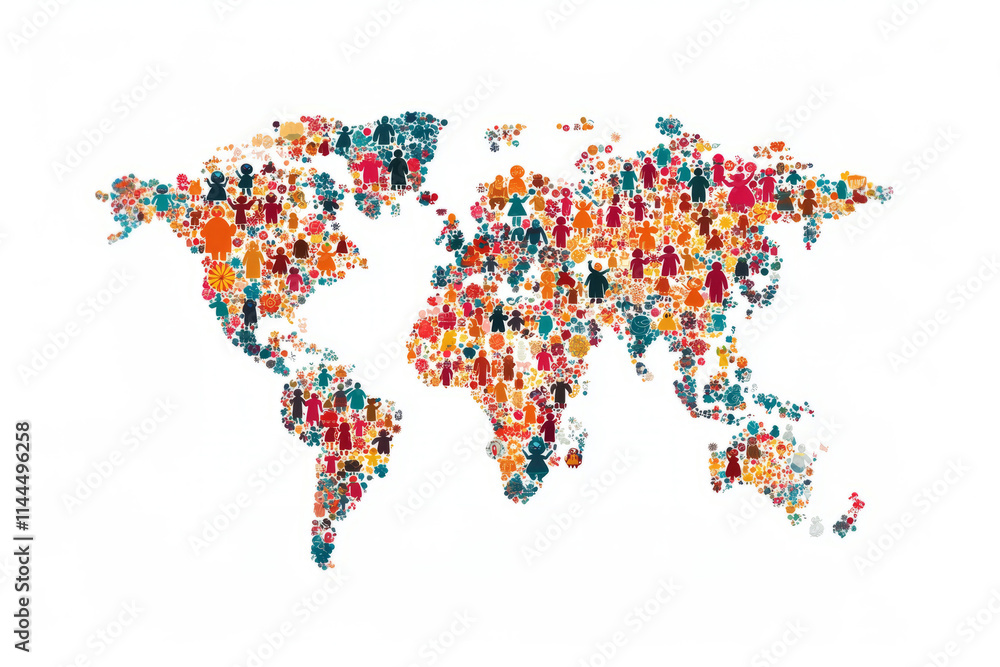 Colorful global map representing unity with hugging figures across continents in a vibrant illustration. International Hugging Day. Colorful global map representing unity with hugging figures across continents in a vibrant illustration. International Hugging Day.