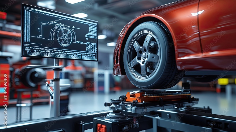 Obraz premium Precision Engineered: A Glimpse into the Future of Automotive Manufacturing