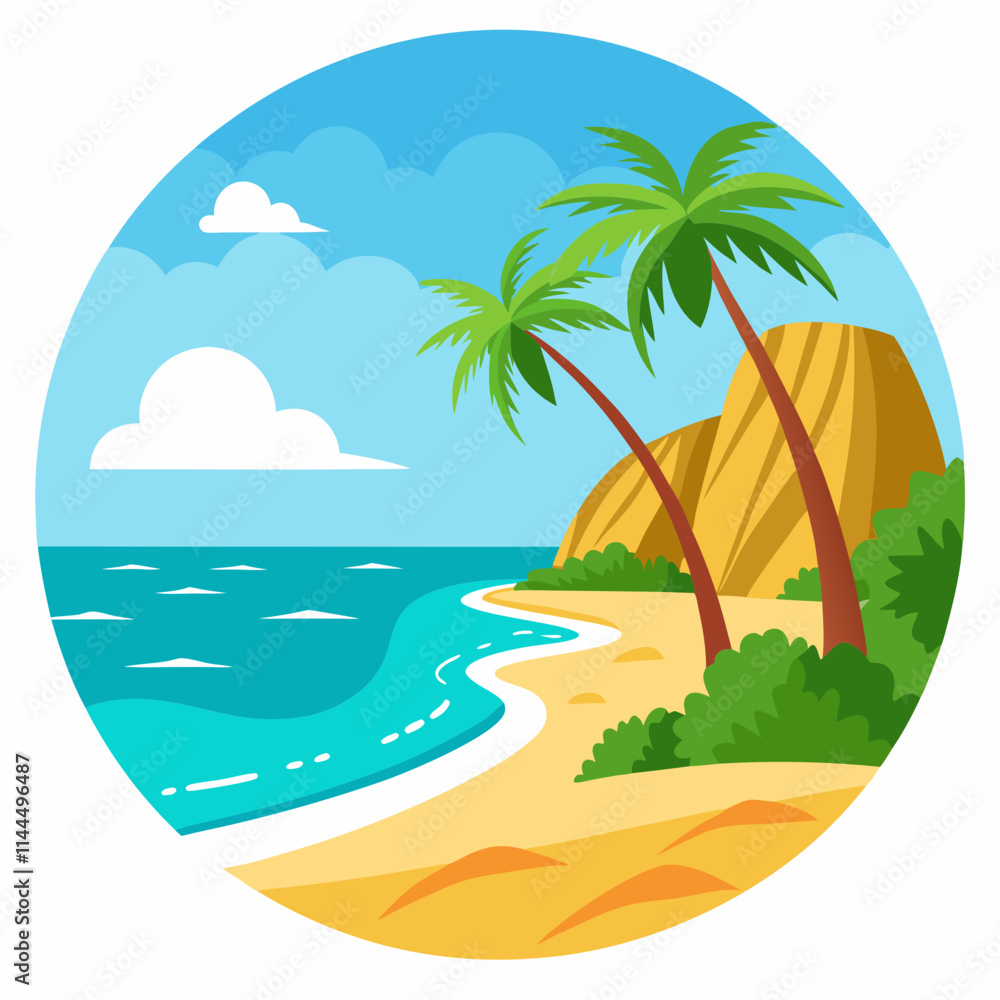 Beach Vector ,white background Beach Vector ,white background
