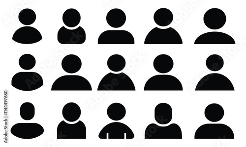User people silhouette. Black silhouette people avatar. User people icons. Man avatar icons. Profile signs