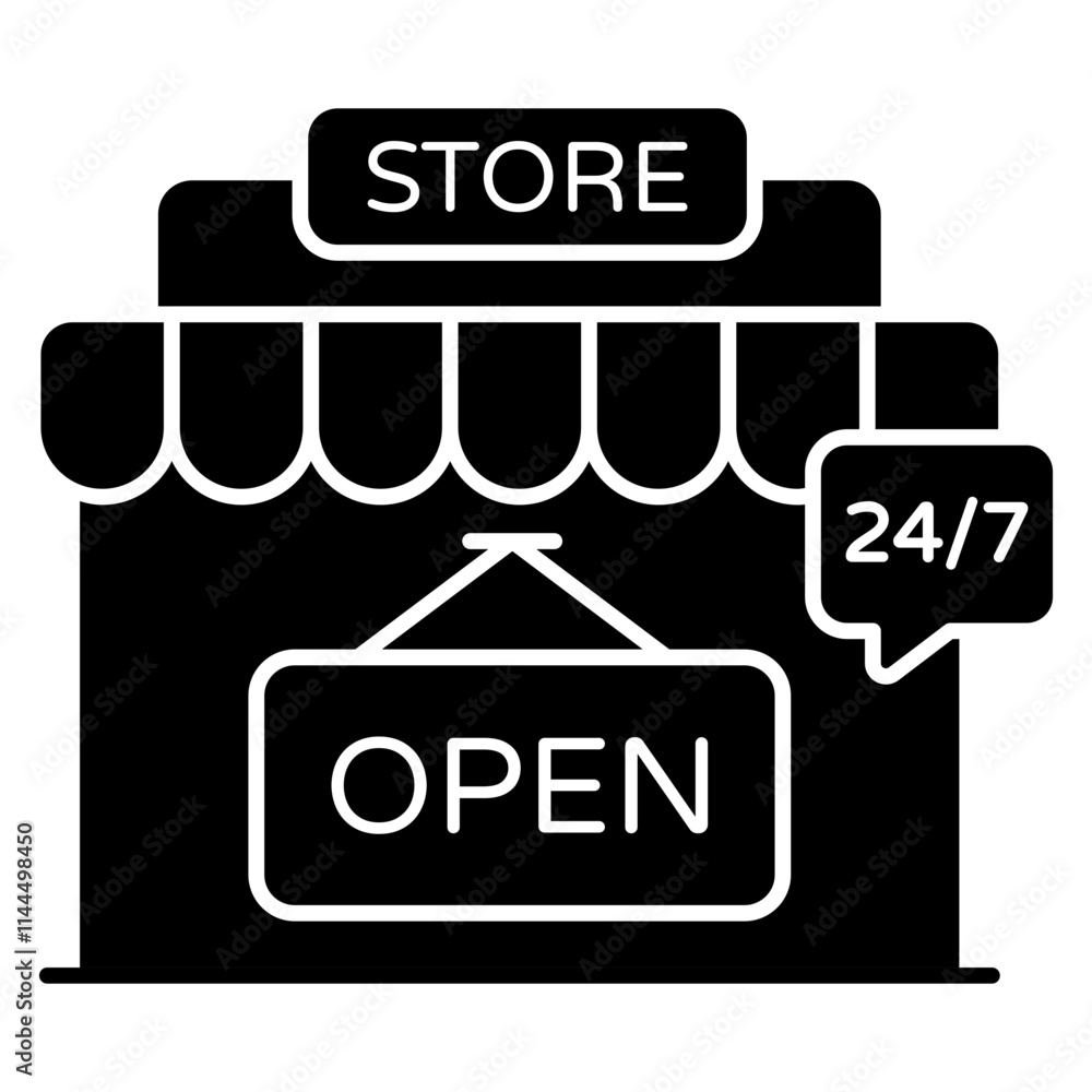 Creative design icon of anytime open Creative design icon of anytime open