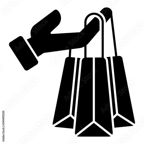 A trendy design icon of shopping bag