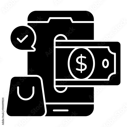Premium design icon of mobile payment