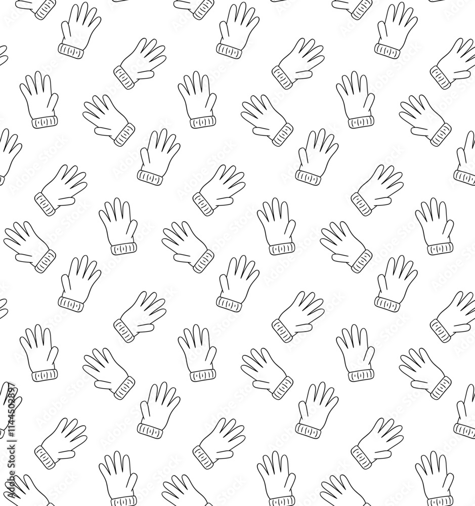 winter gloves seamless border on transparent background. vector design graphic line elements winter gloves seamless border on transparent background. vector design graphic line elements