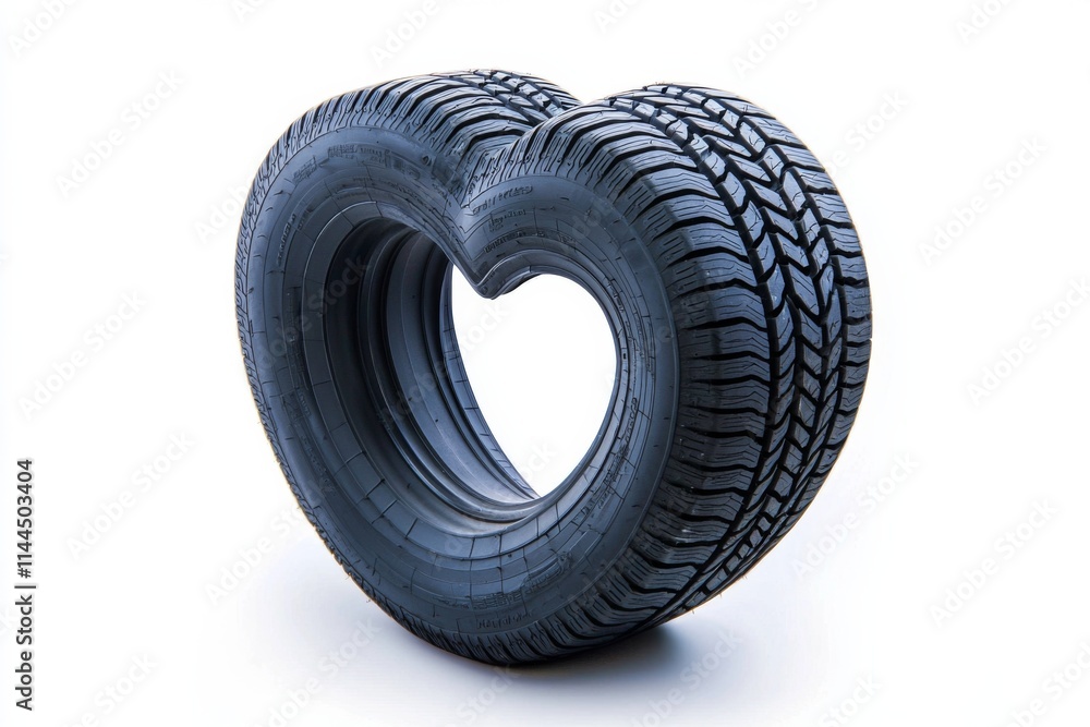 Innovative heart-shaped tire design captures attention in creative art installation Innovative heart-shaped tire design captures attention in creative art installation