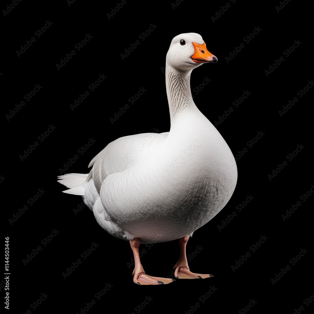 Majestic White Goose Studio Shot Farm Animal Poultry Bird Majestic White Goose Studio Shot Farm Animal Poultry Bird