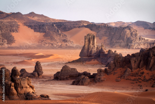 Obraz na płótnie Sahara Desert Tadrart Rouge in Southern Algeria w salonie
