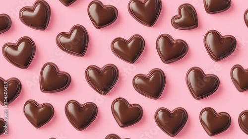 Heart shaped chocolates arranged in a pattern photo