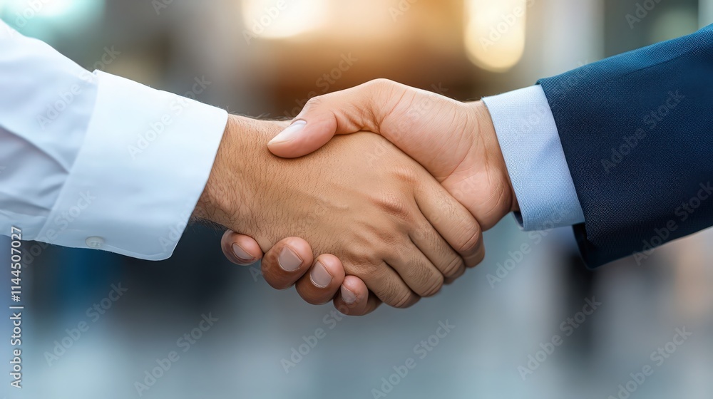 Two men shake hands in a business meeting Two men shake hands in a business meeting